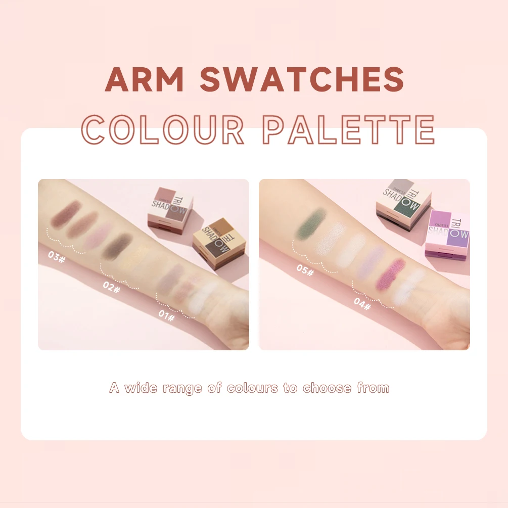 QIBEST 3 en 1 fard à paupières mat Blush Palette multicolore surligneur fard à joues poudre visage maquillage fard à paupières Palette femme cosmétique