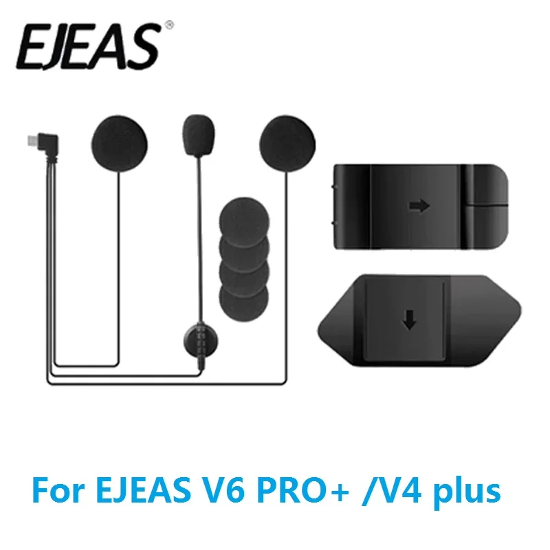 Type C Ejeas V6 Pro+ V4 PLUS Earphone Microphone Speaker For Original V4 Plus Motorcycle Helmet Bluetooth Intercom Accessories