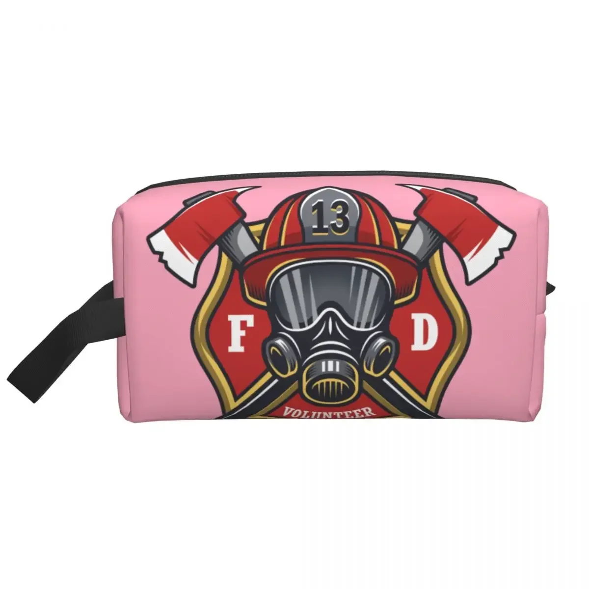 Custom Firefighter Skull Toiletry Bag for Women Fireman Rescue Cosmetic Makeup Organizer Ladies Beauty Storage Dopp Kit Box