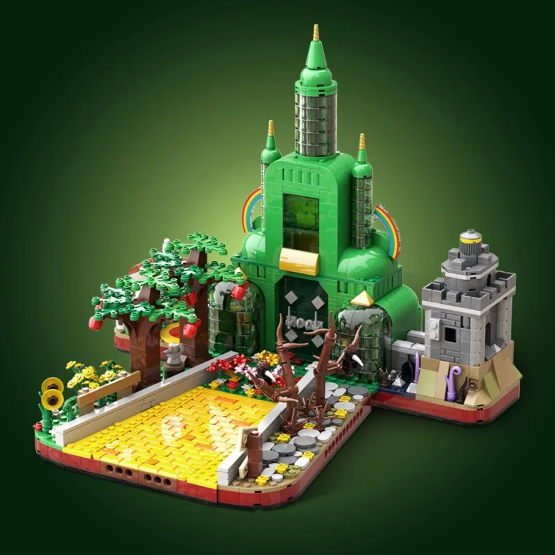 

MOC Wonderful Wizard Изумрудный город Модель Классическая сказка Волшебный замок Архитектурная модель Головоломки Игрушки для девочек Рождественский подарок