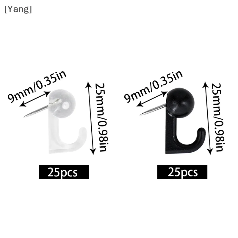 50 pz Nero Trasparente Teste di Plastica Puntine da disegno Ganci Puntine da disegno Decorative Gancio Posteriore Puntine Gancio Per Puntine Gancio Per Bordo di Sughero