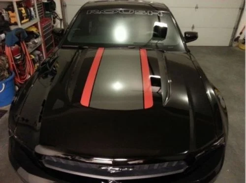 For Ford Mustang Roush Style Hood Stripe Graphics Decals Duo Any Year  Car Styling