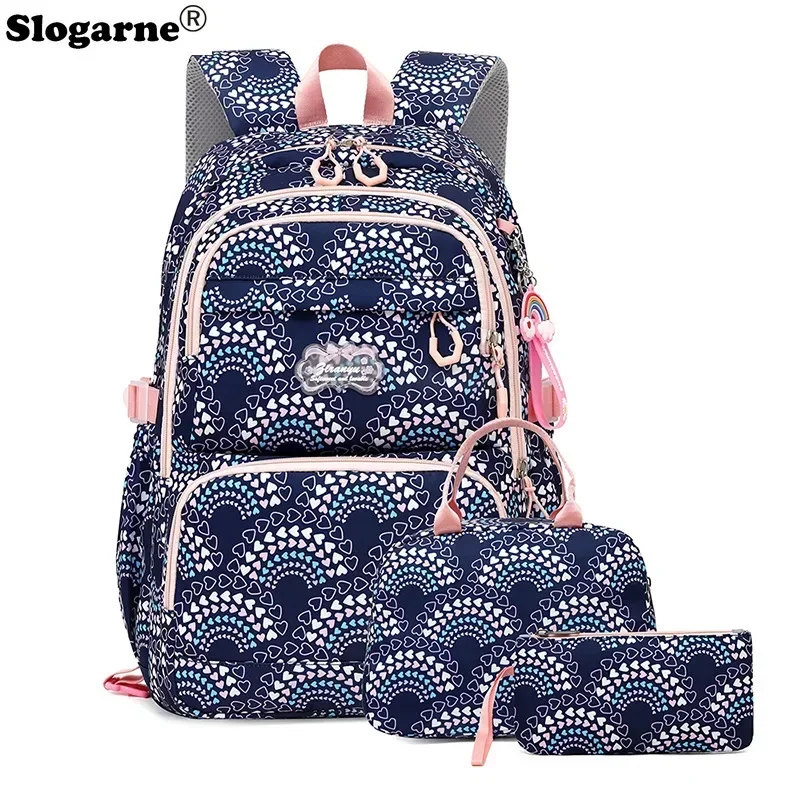 Children New Backpack Girls Primary Schoolbag Students Fashion Schoolbags Kids Large Capacity Backpack 3pcs Sets Waterproof Bags