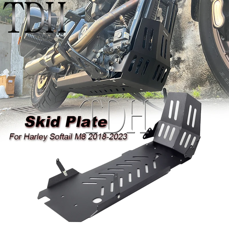 Lower Engine Base Chassis Guard Skid Plate Pan Protector For Harley Softail M8 Fat Boy Breakout Street Bob Low Rider ST 2018-23