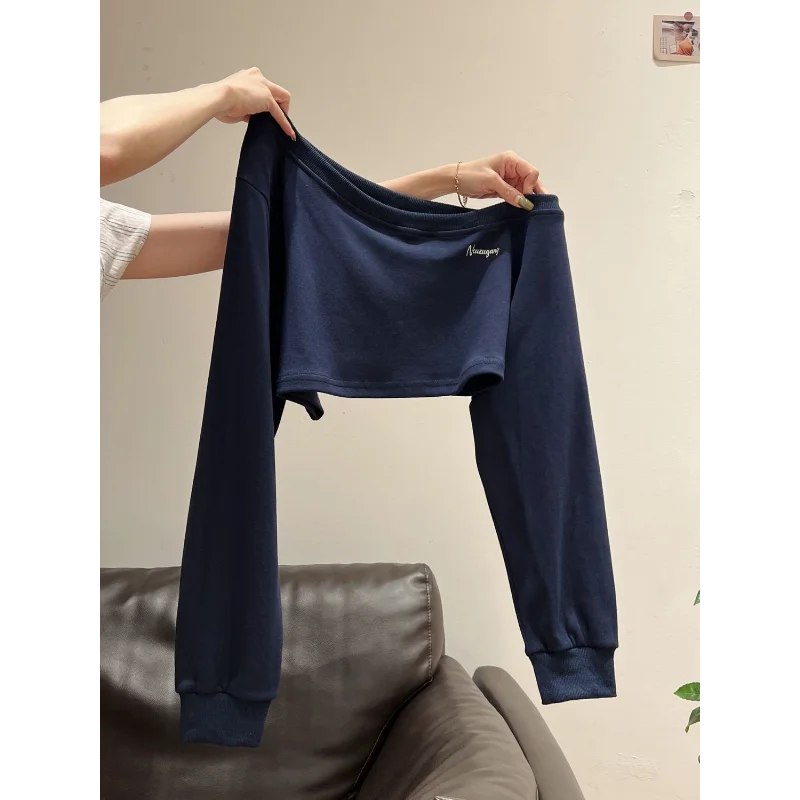 شيا Zhenhua رمادي خارج الكتف طويلة الأكمام مخطط البلوز المرأة 2025 الخريف تصميم مطابقة سترة قطعتين مجموعة #6