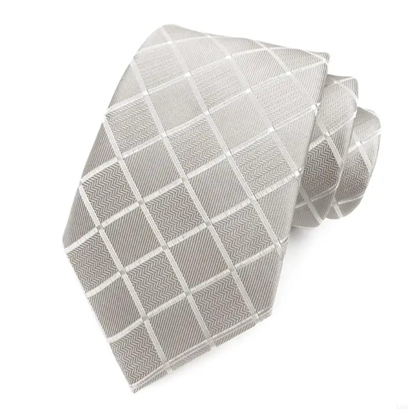 

L5YC Sophisticated Men's Tie with Pocket Square Handmade Silk Necktie Grooms Tie