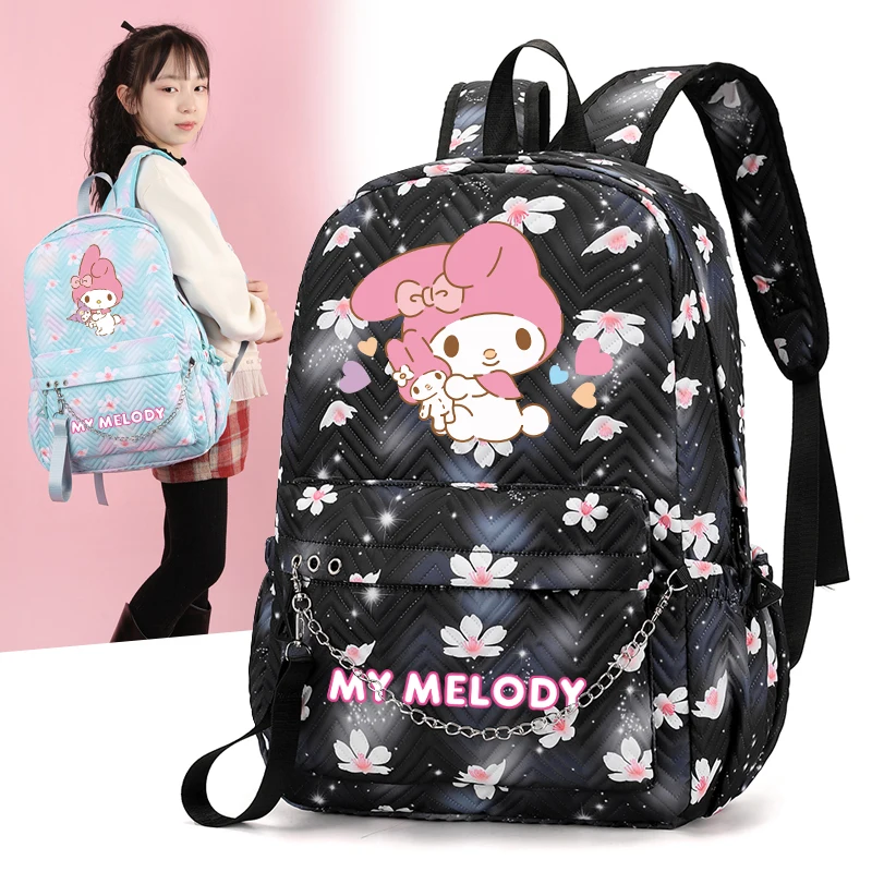 Cute Sanrio My Melody Backpack Teenager School Bags Junior Student Girl Anime Casual Travel Commute Knapsack Back To School Bags