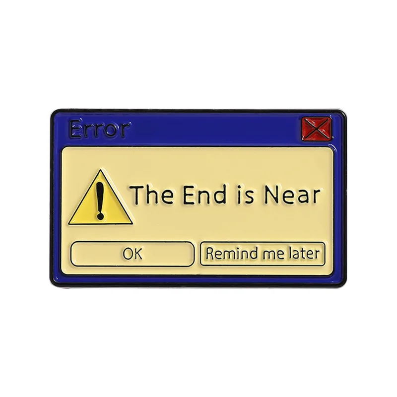 Personalized Computer Error Prompt Dialog Box Brooch Versatile English Letter Badge Accessory Lapel Pins Badges on Backpack Pin