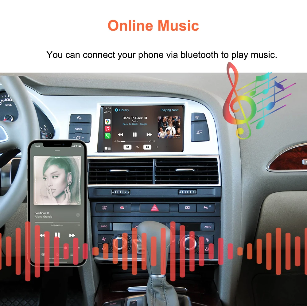 Bonroad Wireless CarPlay Interface für Audi A6 Q7 2009-2015 MMI 3G Android Auto Mirror Link AirPlay Rückfahrkamera Nachrüstsätze – Detail 11