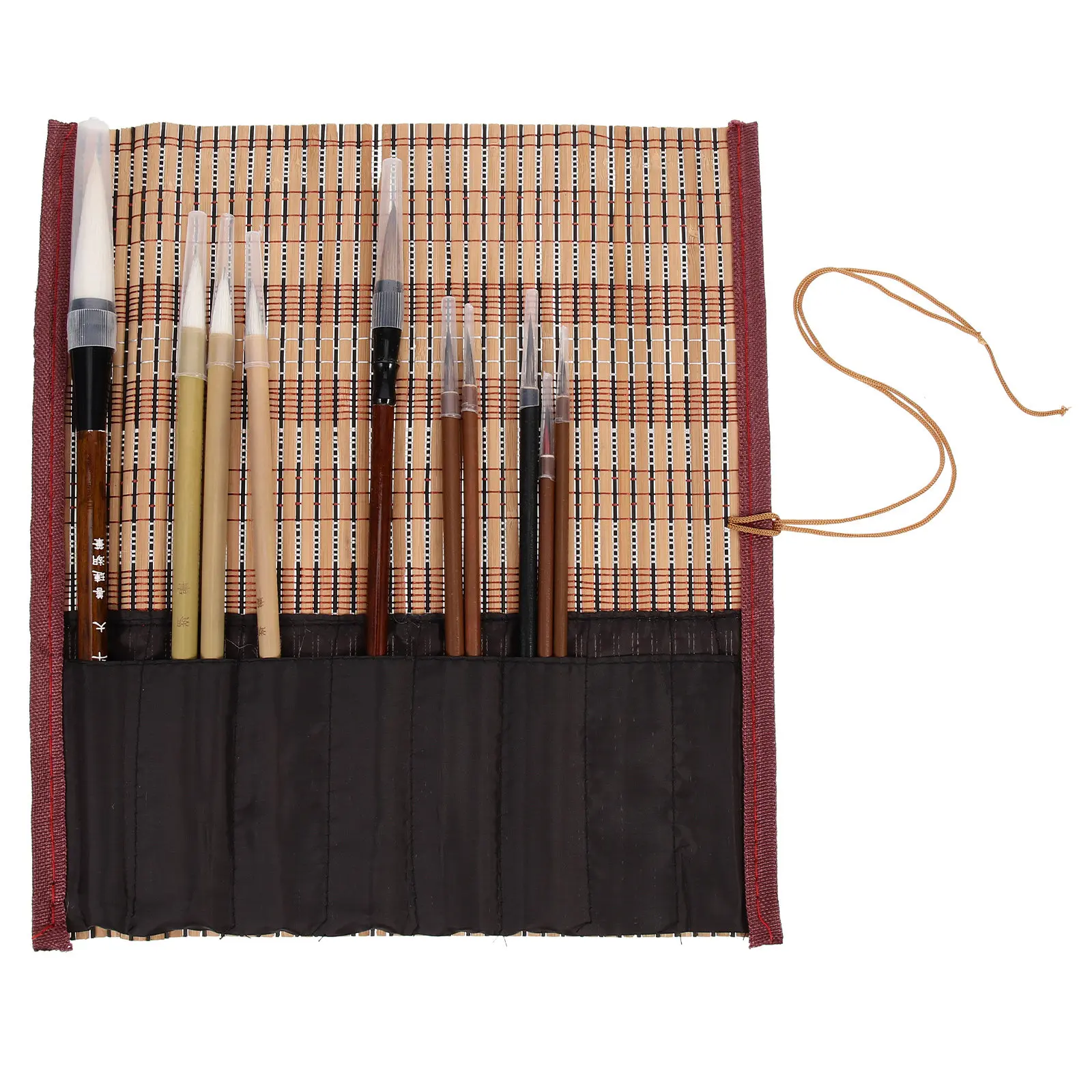 10Pcs Chinese Calligraphy Brush Set Professional Wooden Handle Writing Painting Brush for Calligraphy Drawing Study