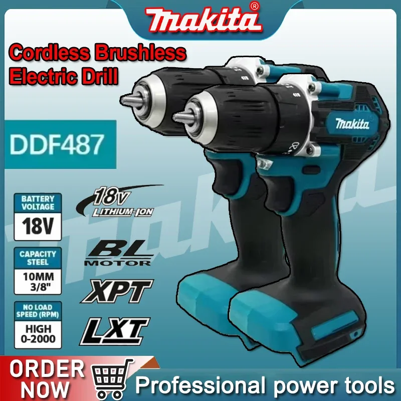 Makita DDF487 perceuse électrique sans fil, tournevis Compact à couple élevé LXT, outil de moteur électrique sans balais à vitesse Variable