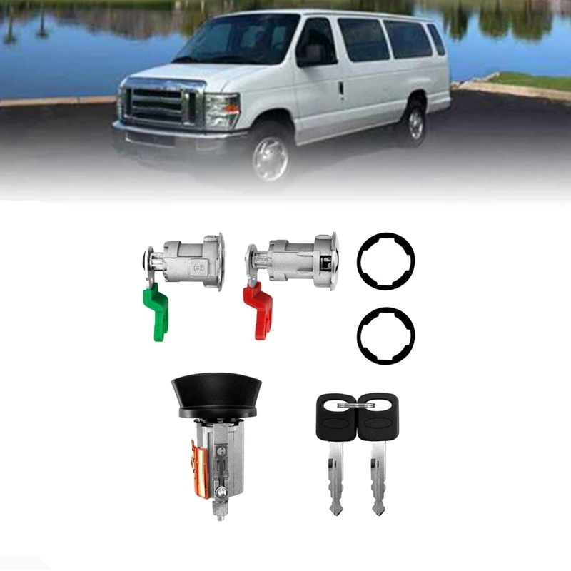 Car Door Locks Cylinder Lock Kit LC6177 DL5886 For Ford E150 E250 1997-2020 Ignition Lock 703369 597638 Parts