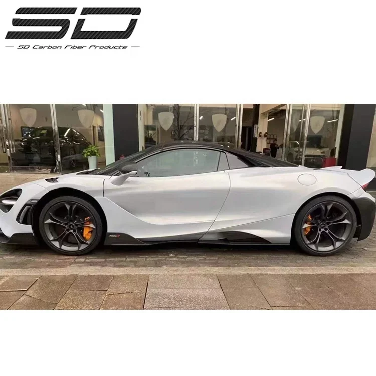 For Mclaren 720S Car Bumpers Front Lip Side Skirts Fender Flare Body Kit Upgrade To 765LT CF+FRP Material