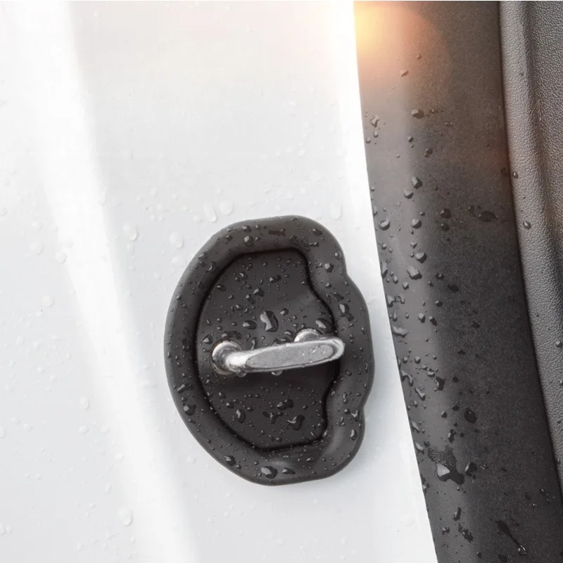 For Tesla Updated Model 3/Y/YL Door Lock Latch Protector Cover Shock Absorbing Buffer Auto Interior Modification Accessories
