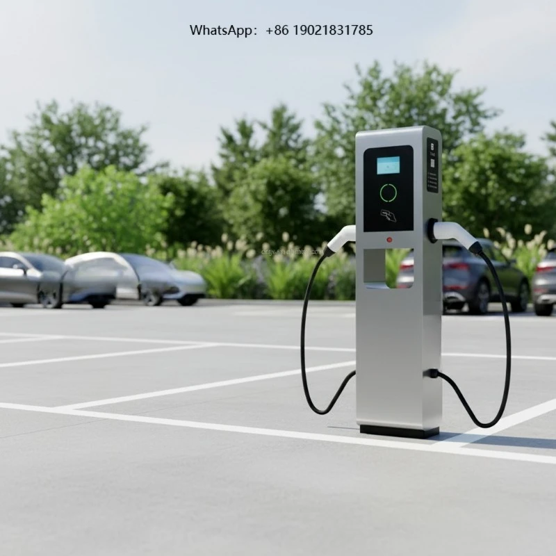 Portable 44kW fast wall-mounted electric vehicle charging station for electric vehicles, Type 2 interface, 200-220V input voltag