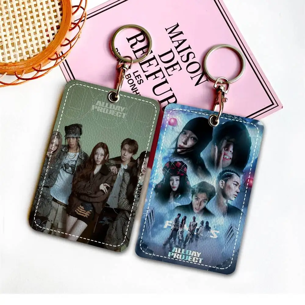 Kpop Hot A-ALLDAY P-PROJECT Keychain Card Holders Keyring Bank Bus ID Credit Cards Key Ring Chains