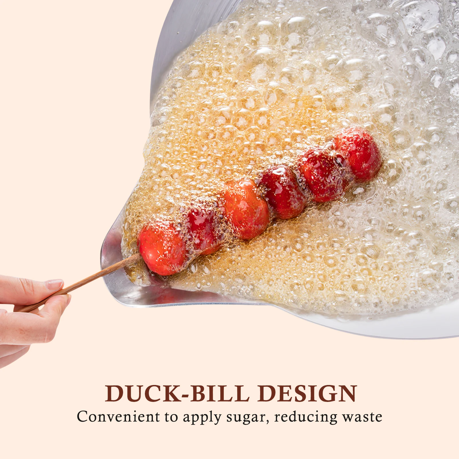 

Ergonomic Long Handle Melting Pot Chocolate Butter Cheese Caramel Candied Flat Bottom Heating Utensil Pour Spout