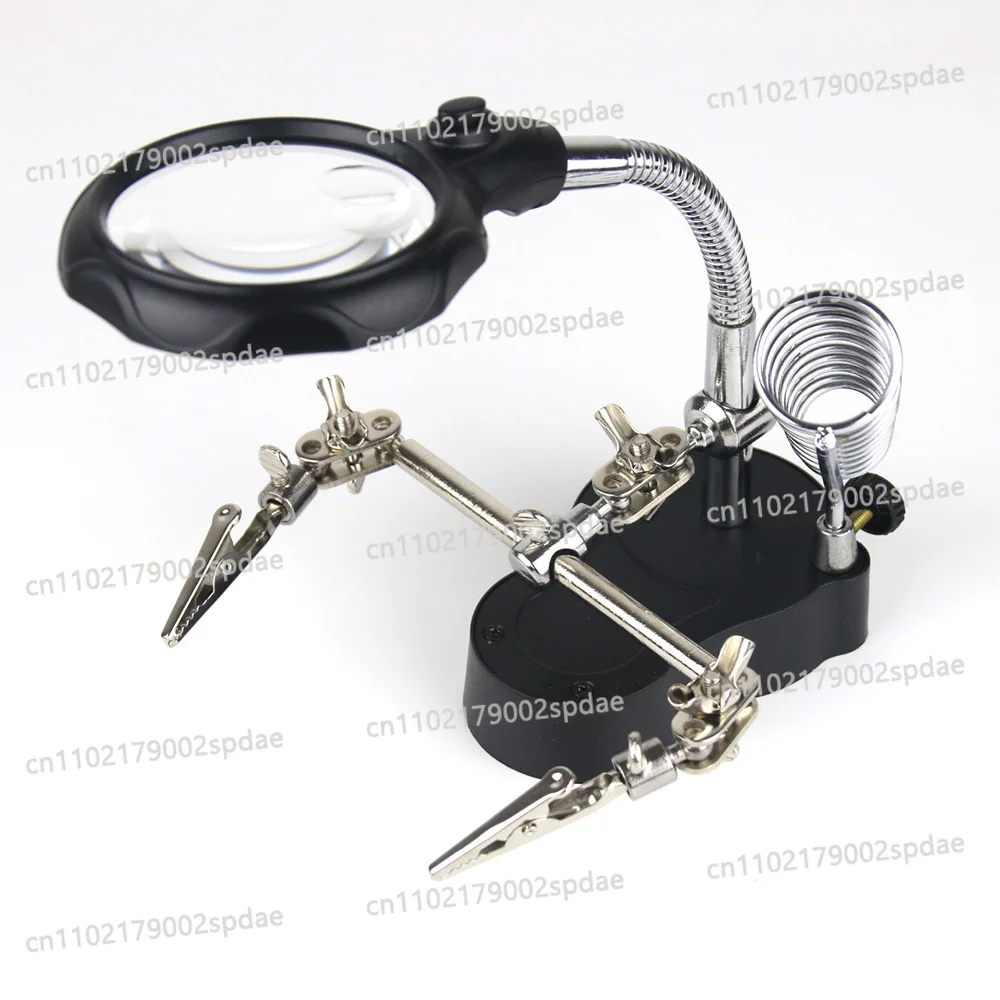 MG16126-A 3.5X 12X Magnifier LED Clamp Soldering Iron Stand Helping Hands Magnifying Glass for BGA Welding Work