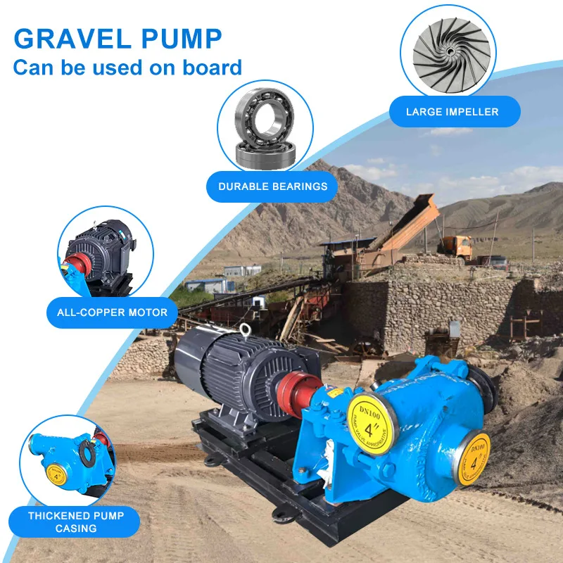 6 Inch Sand Suction Sludge Dredging Small Horizontal Slurry Pump Gold Sand Dredging Pumps