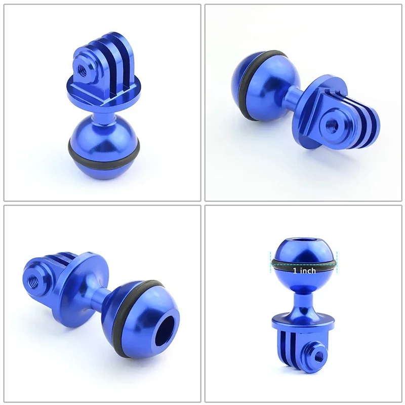 Aluminum Ball Head Base Mount Adapter Diving Rotary Base For GoPro Hero 8 7 6 5 Sjcam Dji Osmo Action Camera Accessories