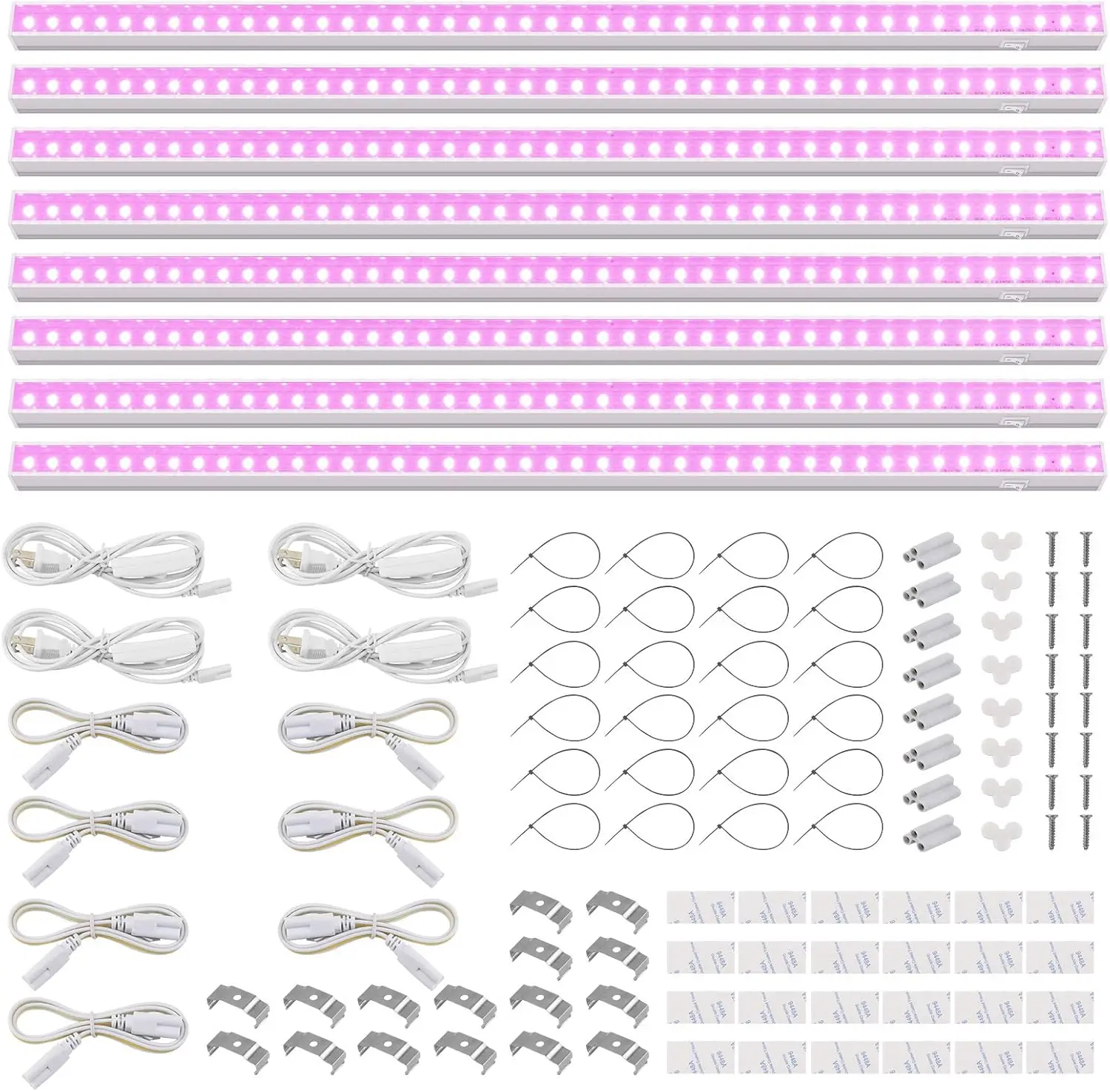 

Full Spectrum T5 LED Grow Lights, 4ft 160W for Indoor Plants, Seed Starting, Greenhouse, Plug and Play, 8-Pack