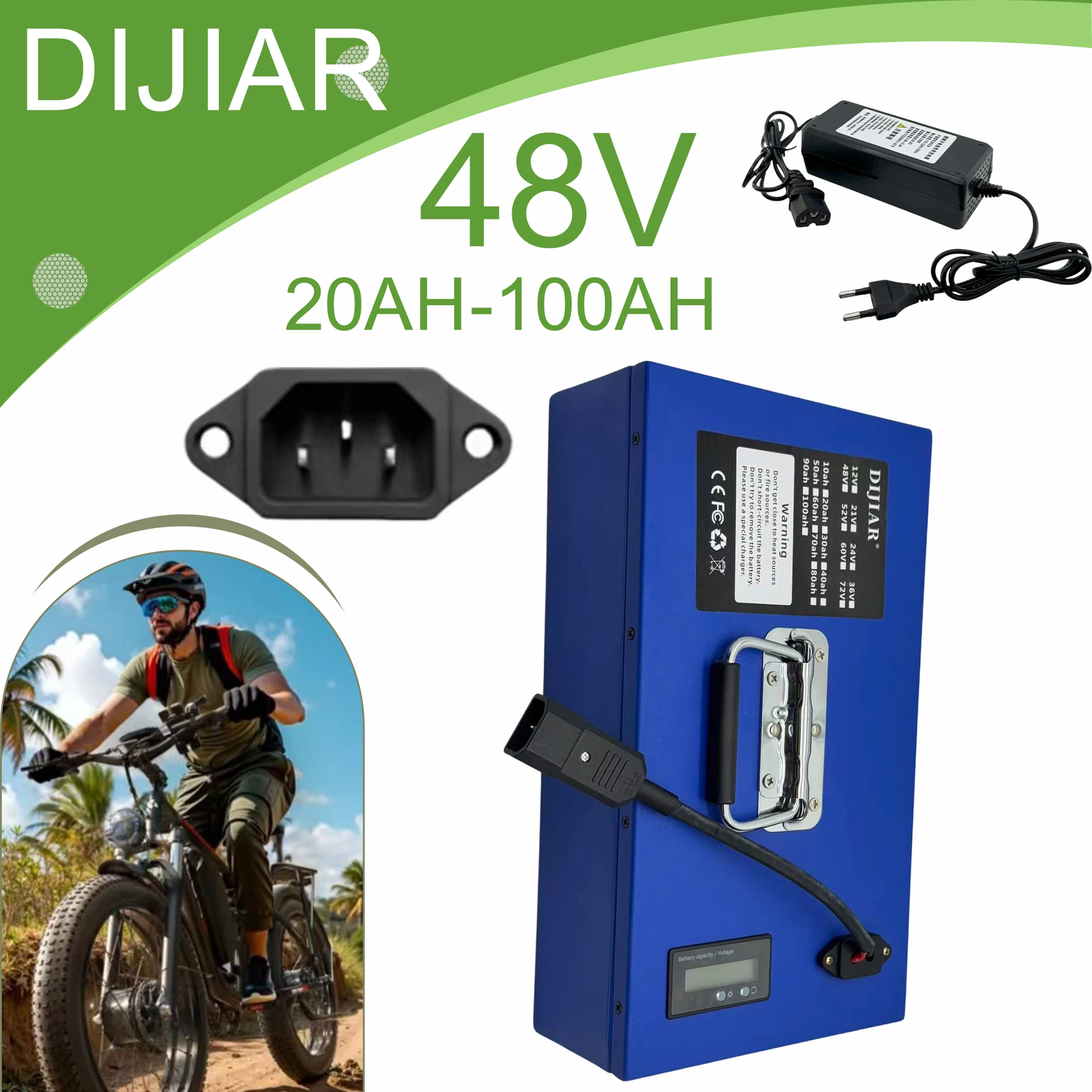 

18650 brand new 48V lithium-ion battery 20AH-100AH, air transportation, using 500W-3000W equipment+BMS 30AH+charger