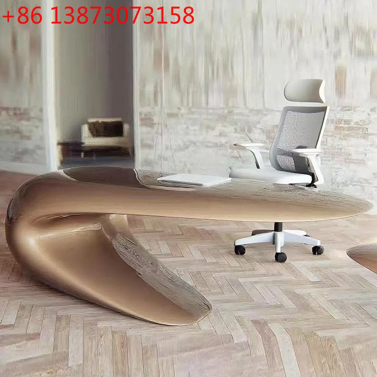 

Painted desk simple modern design sense, Italian minimalist light luxury desk creative boss table