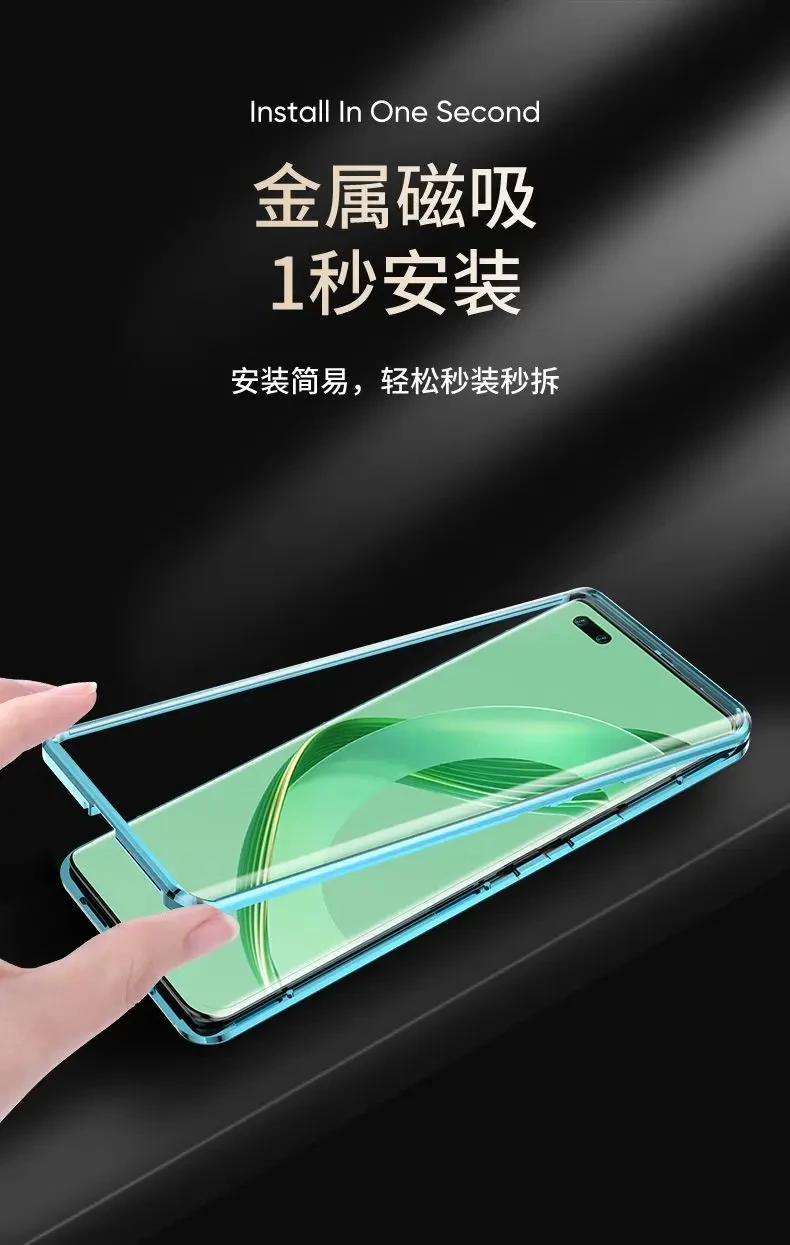 Custodia completa 360 per Huawei Nova 12S Protezione bifacciale Cover in pelle di vetro temperato per Huawei Nova 12 S Paraurti antiurto