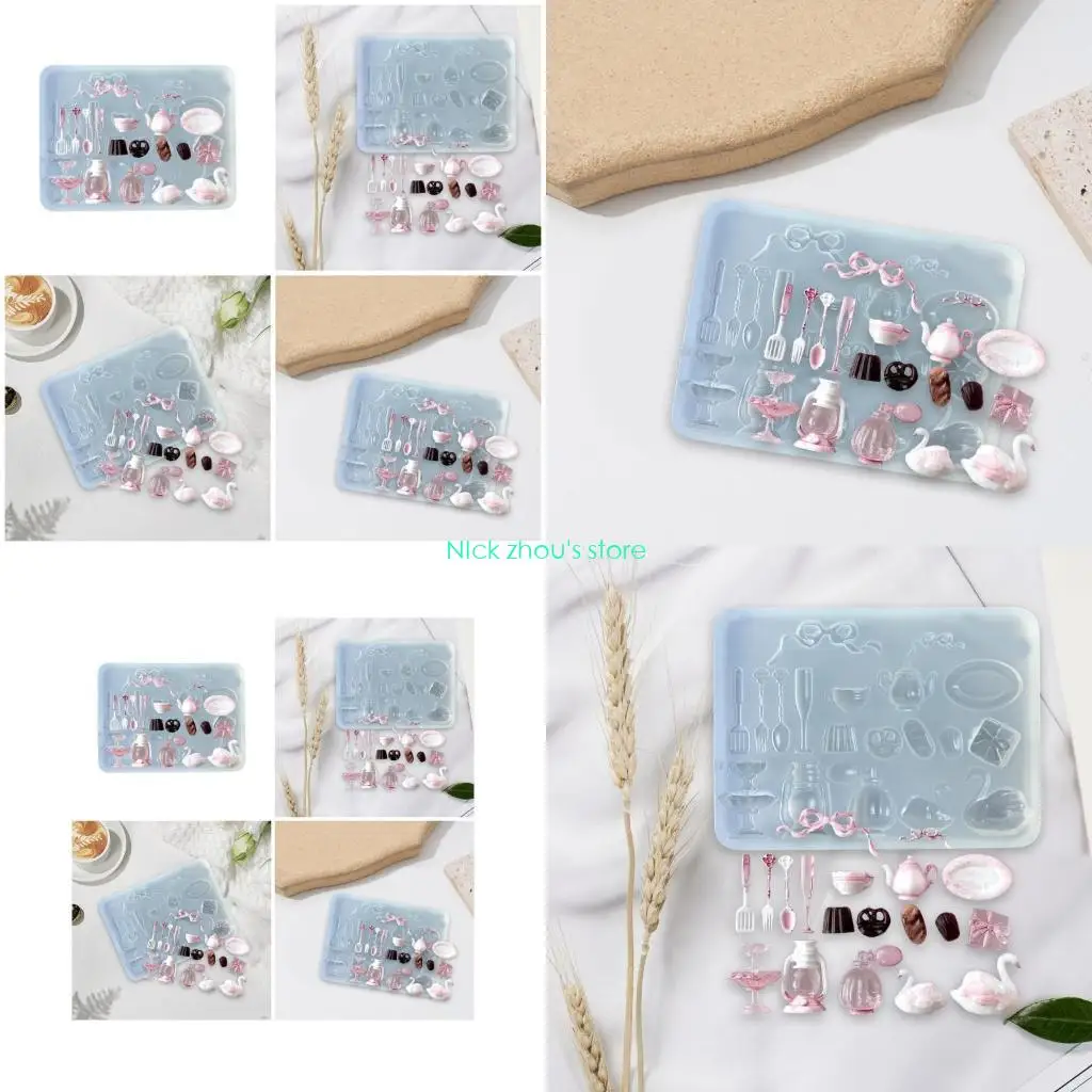 

E15E Формы для дизайна ногтей Силиконовый шаблон Силиконовый инструмент для дизайна ногтей Десертная тема