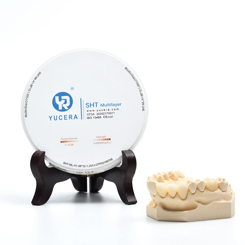 

Yucera dental material SHT Multilayer Dental Zirconia Blank Discs With 46% Translucency for dental lab dental clinic