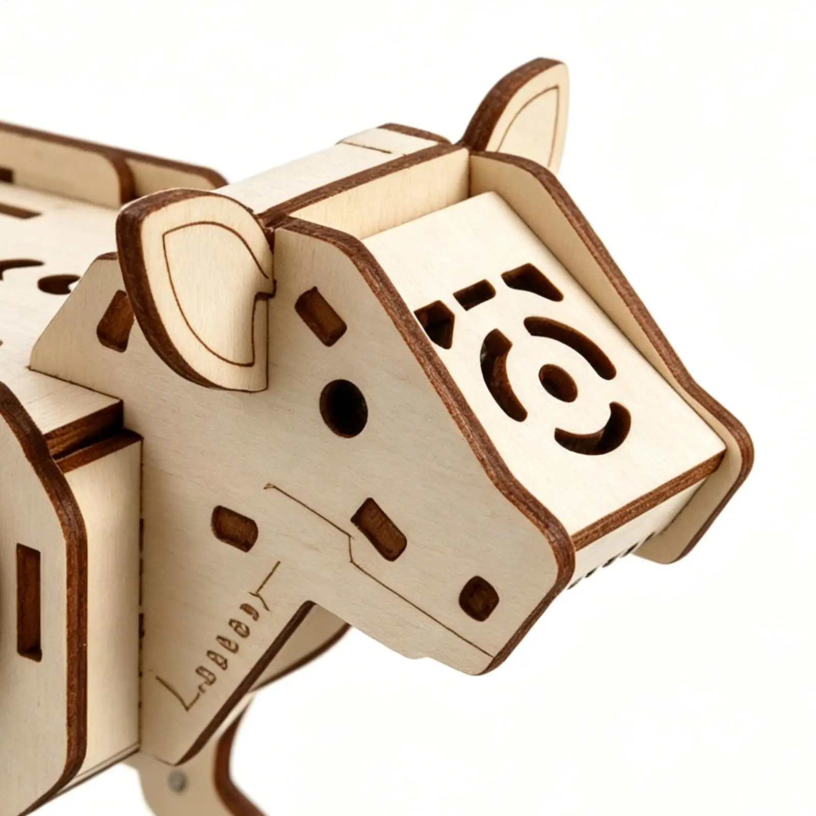 Science Experiment Kit Voice-Controlled Wooden Mechanical Dog Assembly Toy Science Kit for Student Educational Craft Boys Girls