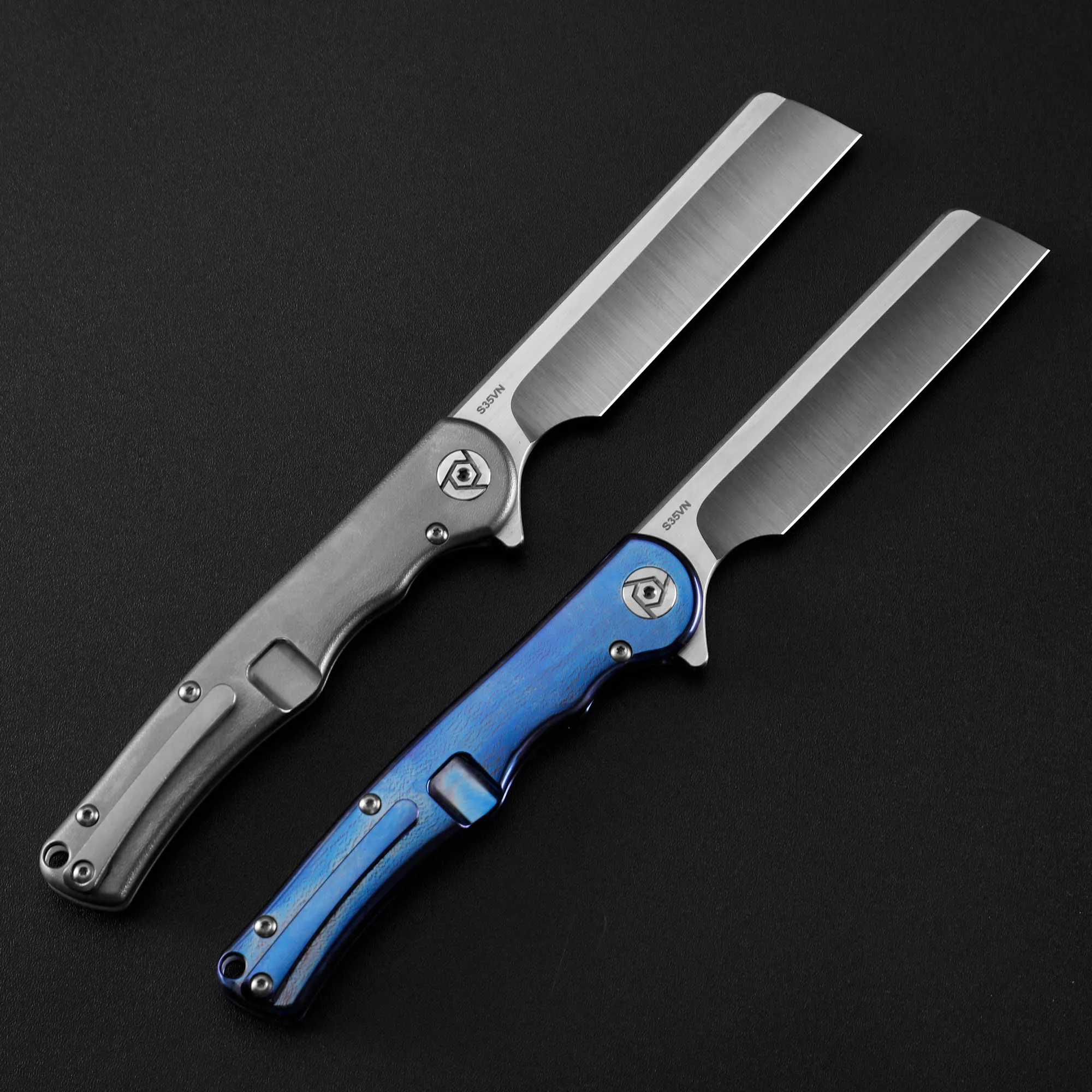 

Складной нож CH MAN Pocketknives с лезвием S35VN, титановой рукоятью, синий, для охоты, кемпинга, выживания, EDC-инструмент