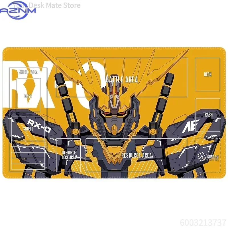 Anime Mecha Robot TCG Battle Area Design Mouse Pad, Rubber Non-Slip Base, Smooth Surface for Card Game, Gaming and Office Deskto