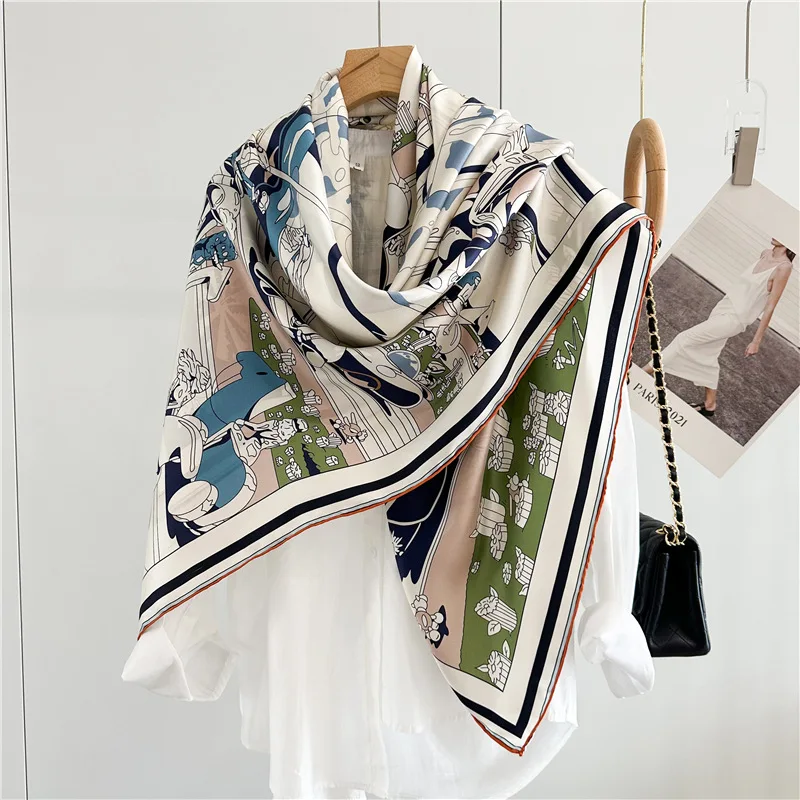 high-end-silk-scarf-women's-2025-new-silk-large-square-shawl-mom's-birthday-gift-wrap-around-scarf-chinese-style