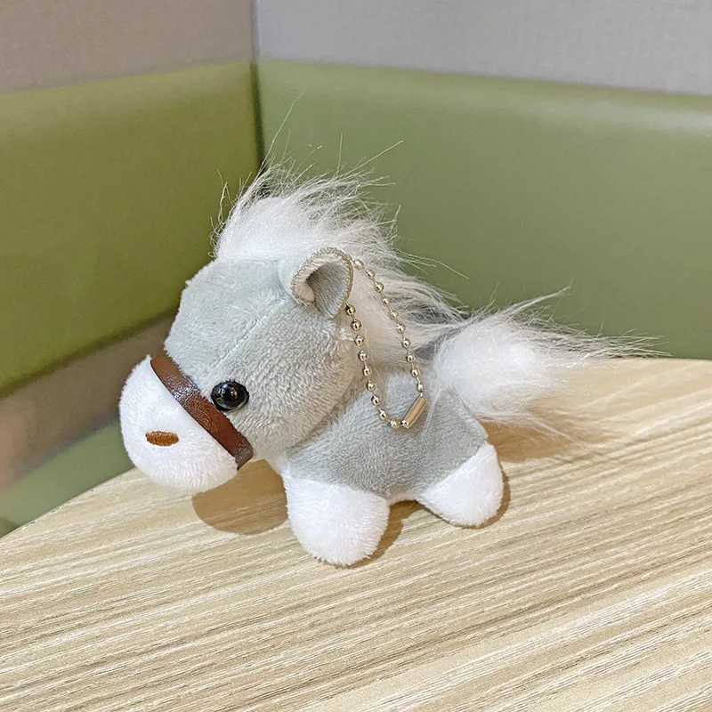 Cartoon Ponies Plush Keychain Pendant Toys Stuffed Horse Animals Doll Backpack Bag Keyring Accessories Kawaii Key Chain llavero