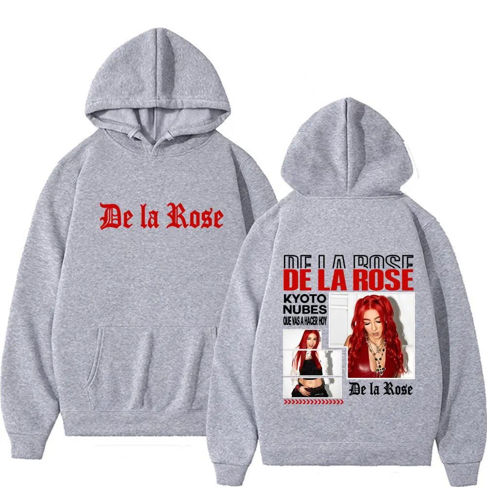 ألبوم المغني ديلا روز 2025 جولة ميرش هوديي الرجال النساء الهيب هوب الشارع خمر نمط البلوز المتضخم كم طويل البلوفرات