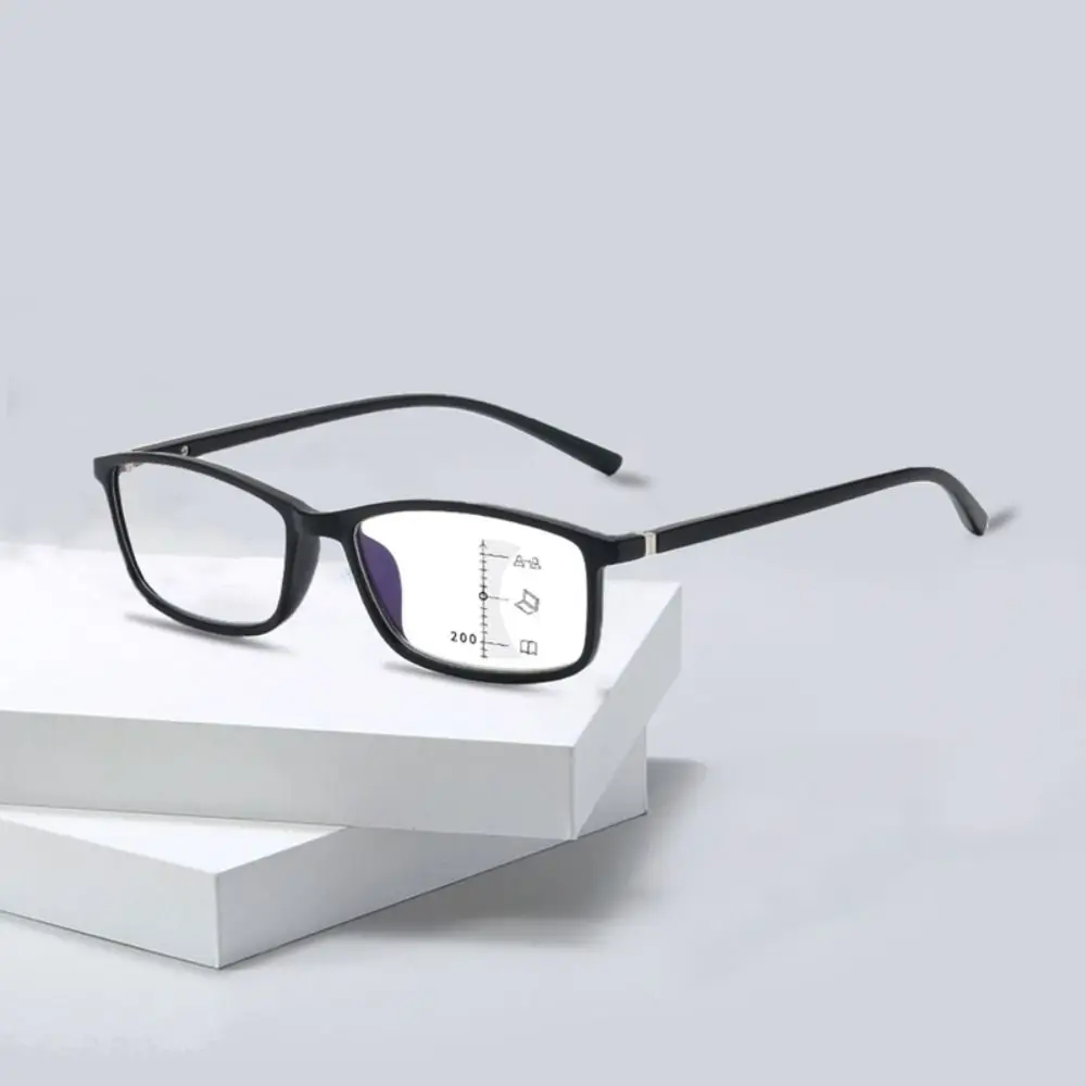 PC Retro Progressive Multi-Focus Reading Glasses For Men Women Anti-blue Light Near Far Presbyopia Eyeglasses