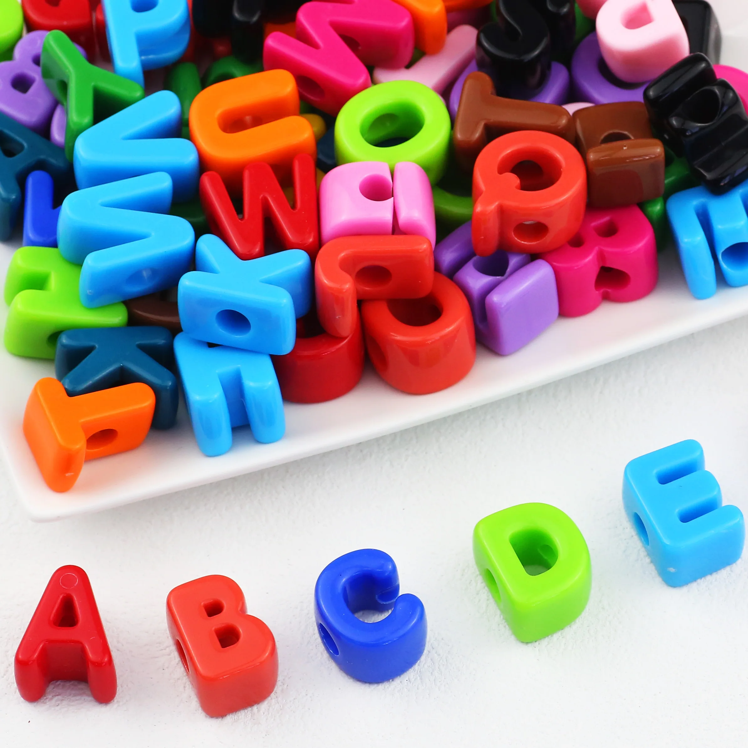 19×14mm Acryl Mehrfarbige Cartoon Buchstaben Perlen Bunte Spacer Lose Perlen Für Schmuck Machen Armband DIY Schlüsselbund zubehör