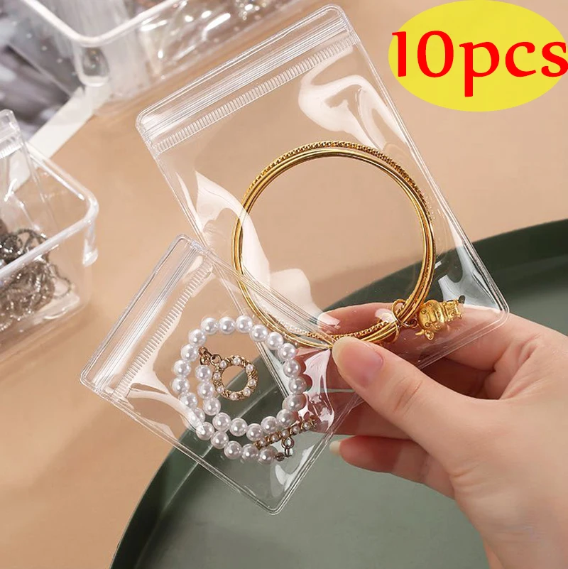 

10pcs Transparent Small Ziplock Plastic Bags Jewelry Gift Reclosable Storage Bag Packaging Clear PVC Self Sealing Pouches