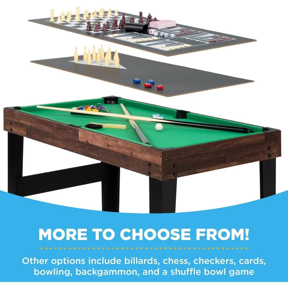 2x4ft 10-in-1 Combo Game Table Set for Home, Game Room, Friends & Family w/Hockey, Foosball, Pool, Shuffleboard