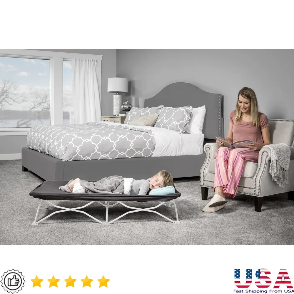 

Portable Toddler Cot Travel Nap Time Camping 48 Inch Long All Steel Frame Durable Canvas Ages 2 to 5 Years
