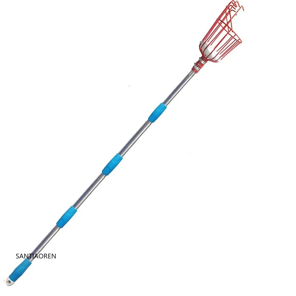 

2025Portable Harvesting Fruit Collector Catcher Aluminum Telescopic Garden Basket Fruit Picker with Pole