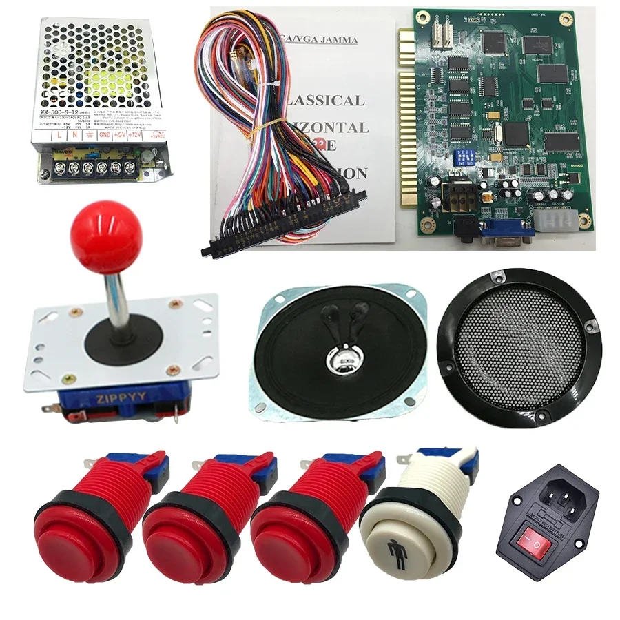 1 Player DIY Arcade kit Jamma 60 in 1 game board Classic Arcade Multi Game VGA CGA Vertical Game JAMMA PCB Joystick Kit