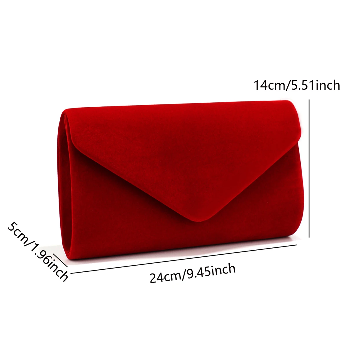 Red Color Women Evening Bags Cover Envelope Design Party Wedding Girl Handbags With Chan Shoulder Clutch Velvet Fashion Purse