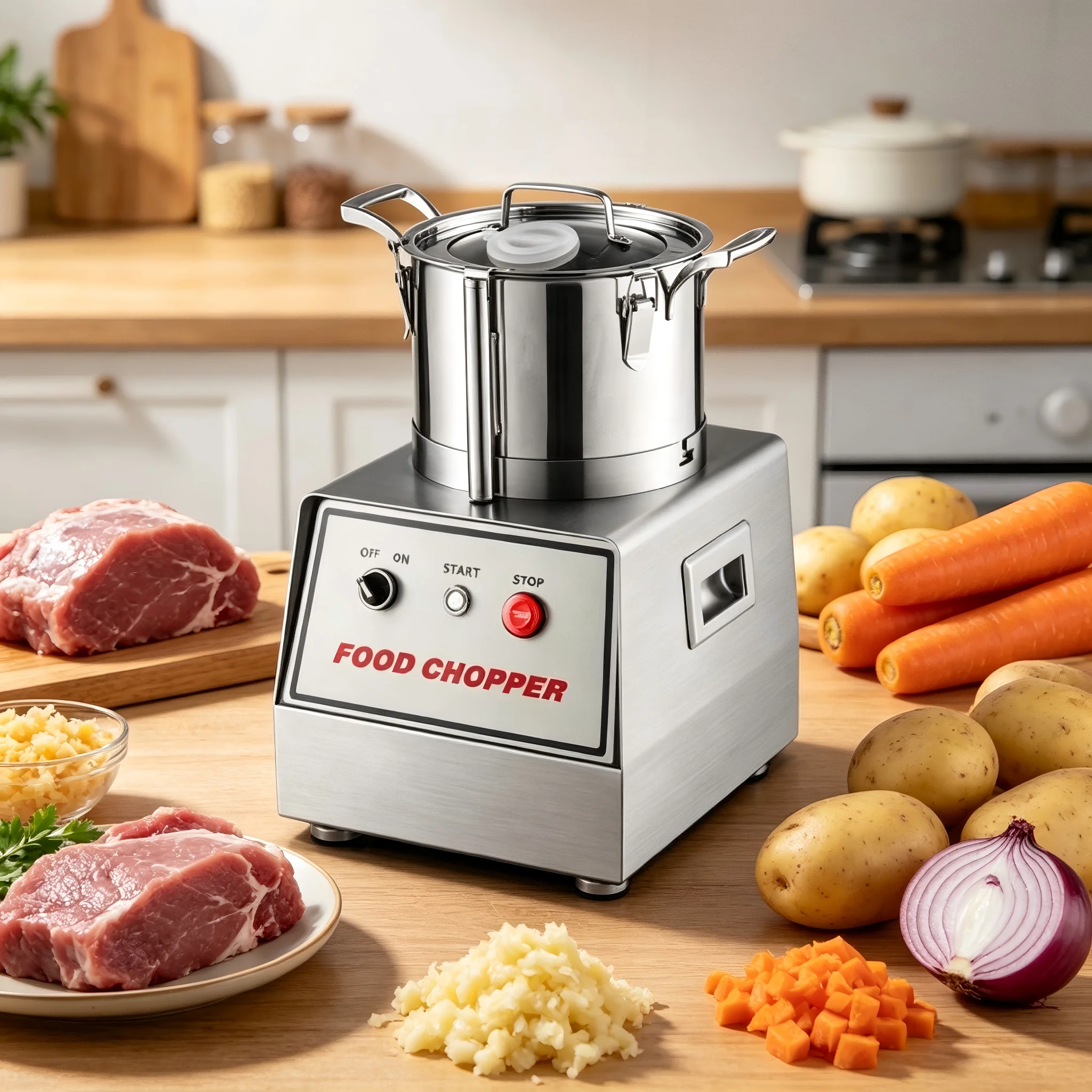 15L Commercial Meat Grinder, Professional Grade Commercial Food Cutting Machine, Large Capacity Food Chopper