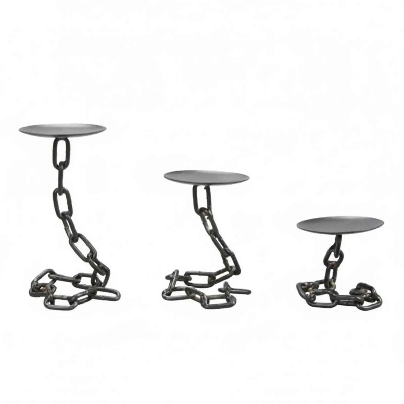 European Vintage Iron Candle Holder, Black Tray Base, Creative Decor, Jewelry Display Stand view 5