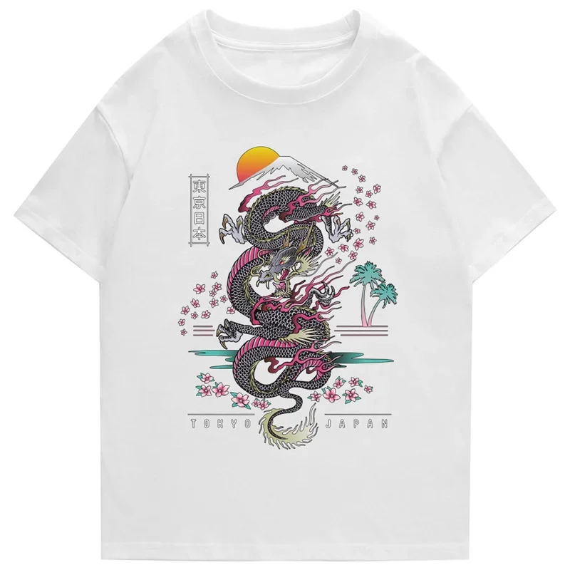 2026 Tokyo Japan Dragon Culture Summer 100% Cotton Women T-Shirt Men Ladies High Quality Vintage Top T-Shirt Hip Hop T-Shirt Men
