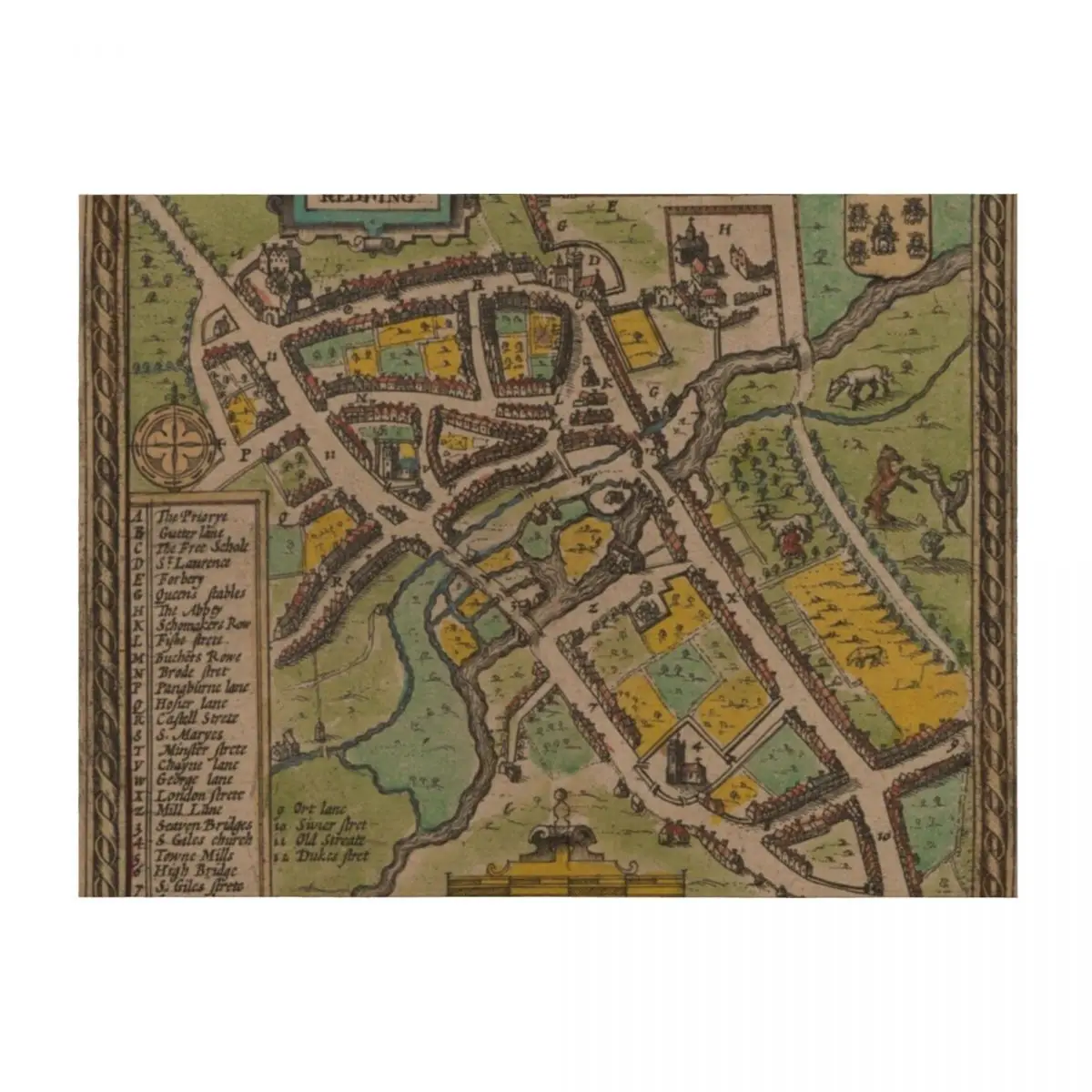 

Vintage Map of Reading England (1611) Throw Blanket For Decorative Sofa Thermal For Baby Weighted Blankets