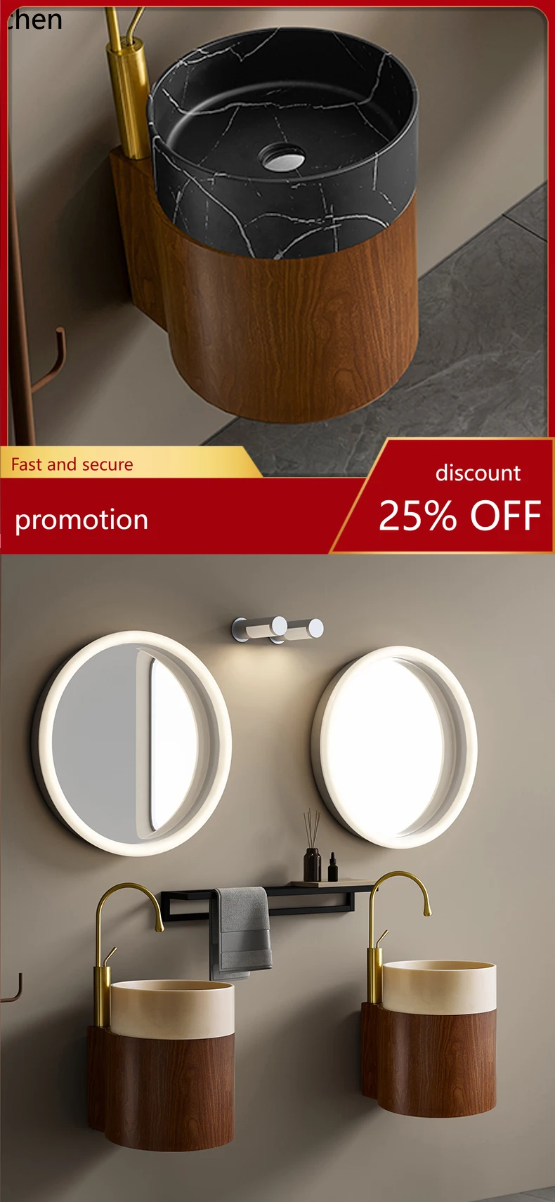 

ZML Bathroom Cabinet B&B Hotel Wood Grain Washstand Model Room Art Washstand Basin