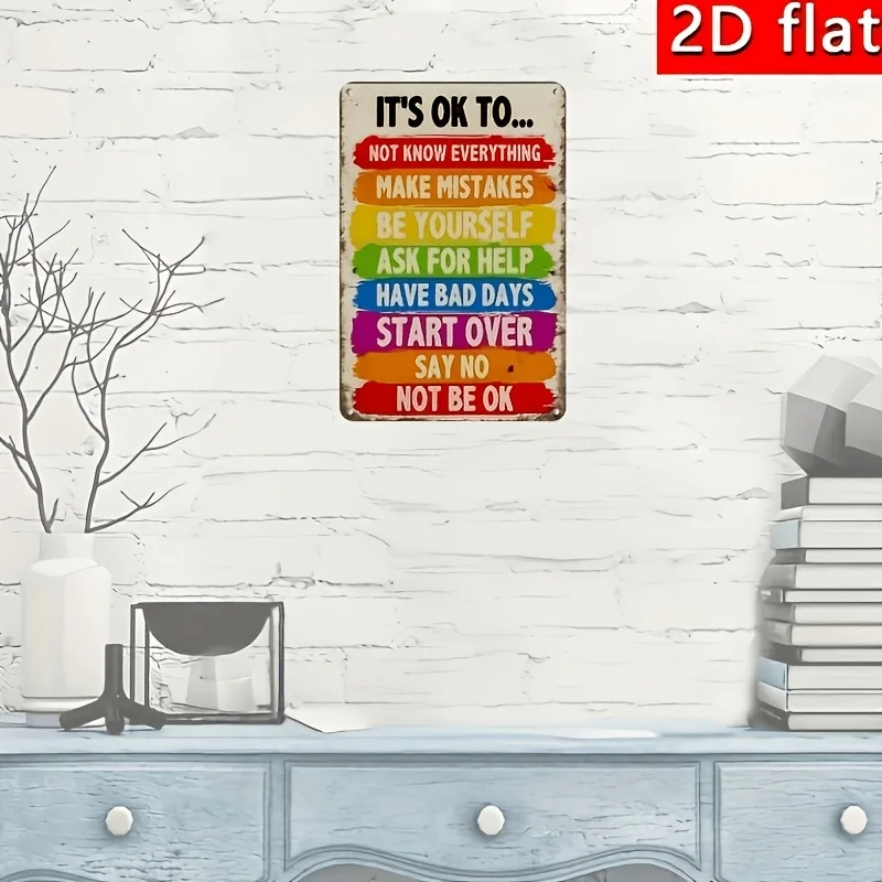 Self Acceptance Inspirational Metal Bookmark 2D Flat Plaque Motivational Quote Book Marker Gift For Women Book Lovers 1PC